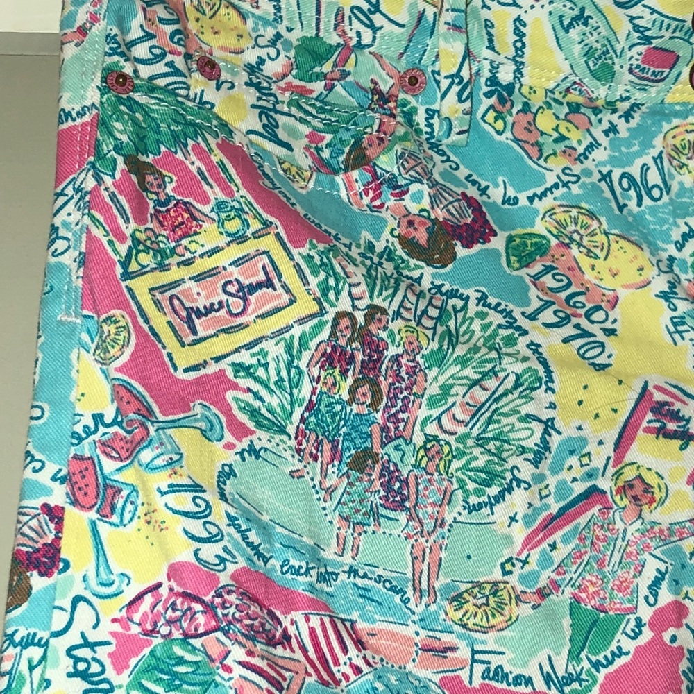 Lilly Pulitzer Lemonade Stand denim pants size 4
